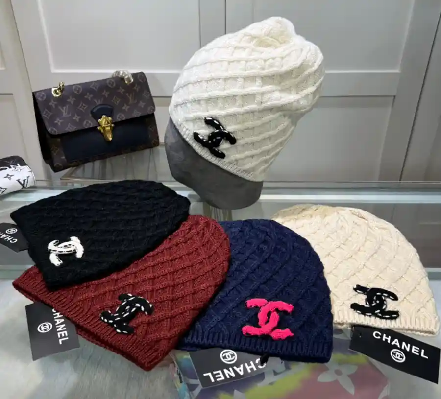 Chanel CC Logo Knit Beanie Hat
