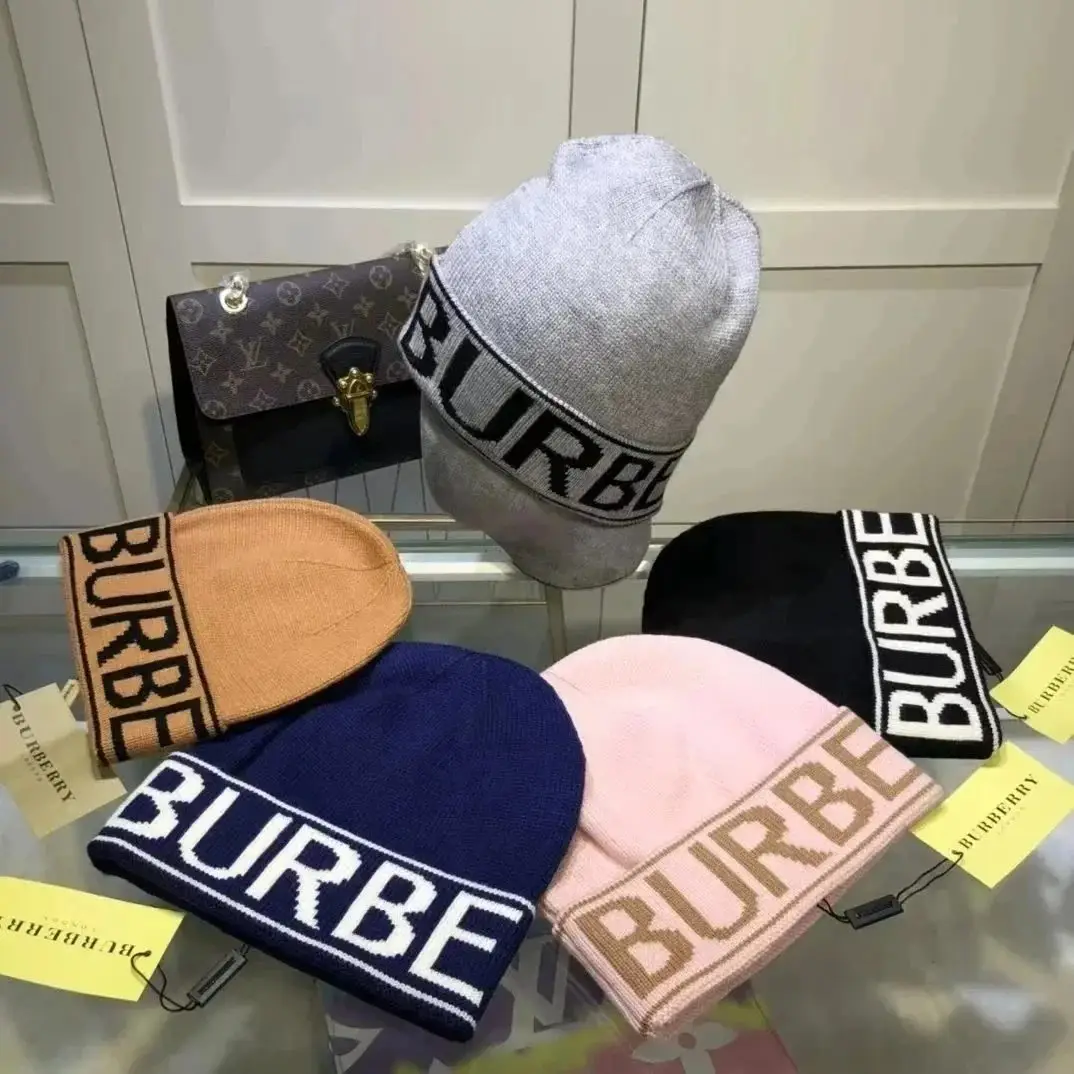 Burberry Logo Knit Beanie Hat, knit streetwear