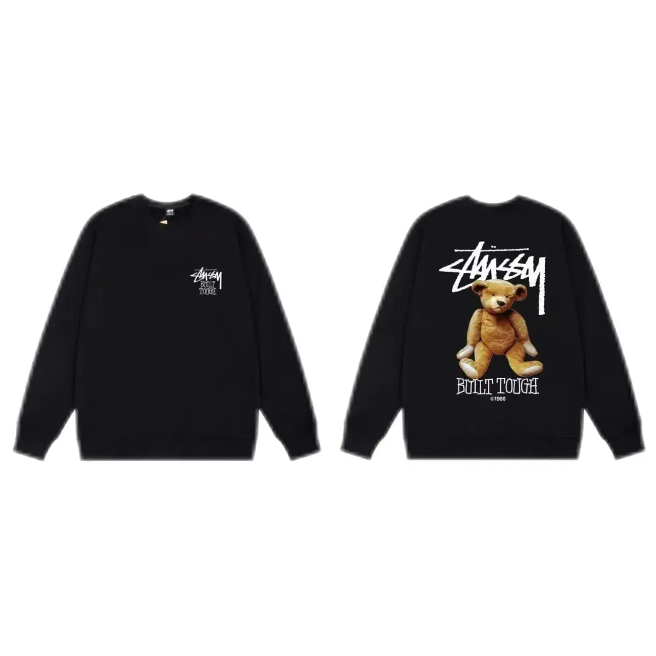 Stussy Basic Logo Crewneck Sweatshirt - Black